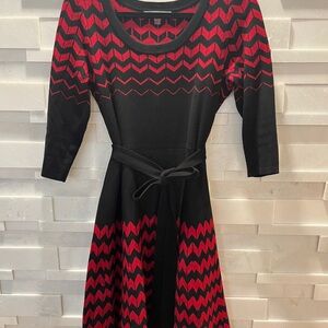 Danny and Nicole Red & Black Sweater Knit Dress - Women’s PL
